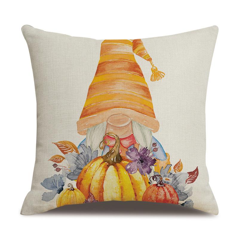 Подушка из льна на День благодарения, осенняя наволочка с принтом тыквы