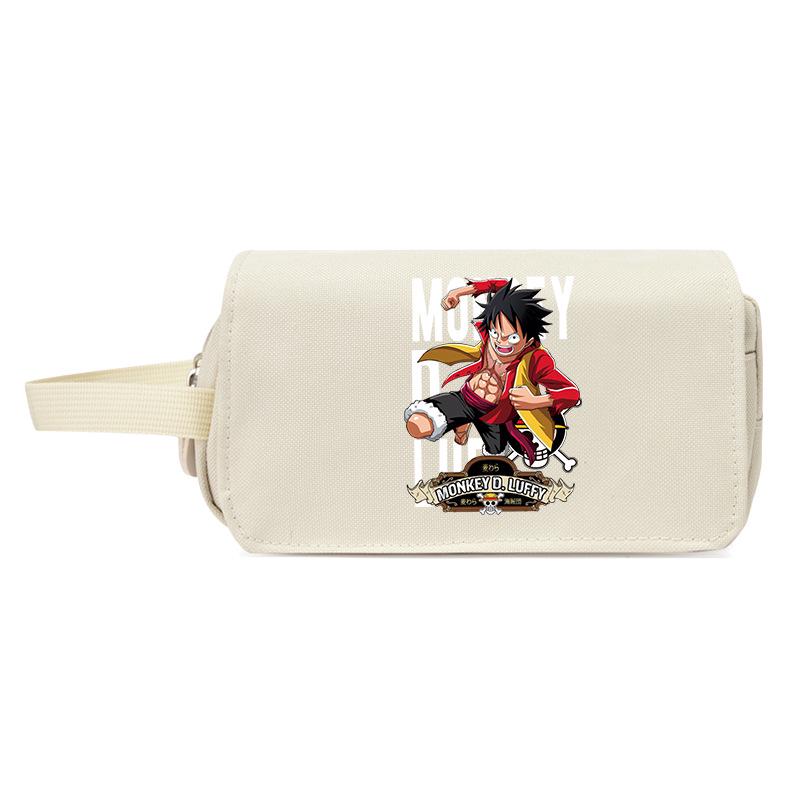 One Piece Large Capacity Pencil Case - Luffy, Zoro, Ace, Law, Sanji Japanese Style Student Stationery Bag