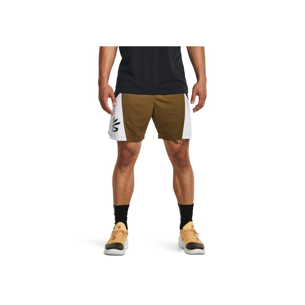 Under Armour Баскетбольные шорты Curry Splash Color Block с эластичной талией, мужские шорты коричневого цвета 1380327-498