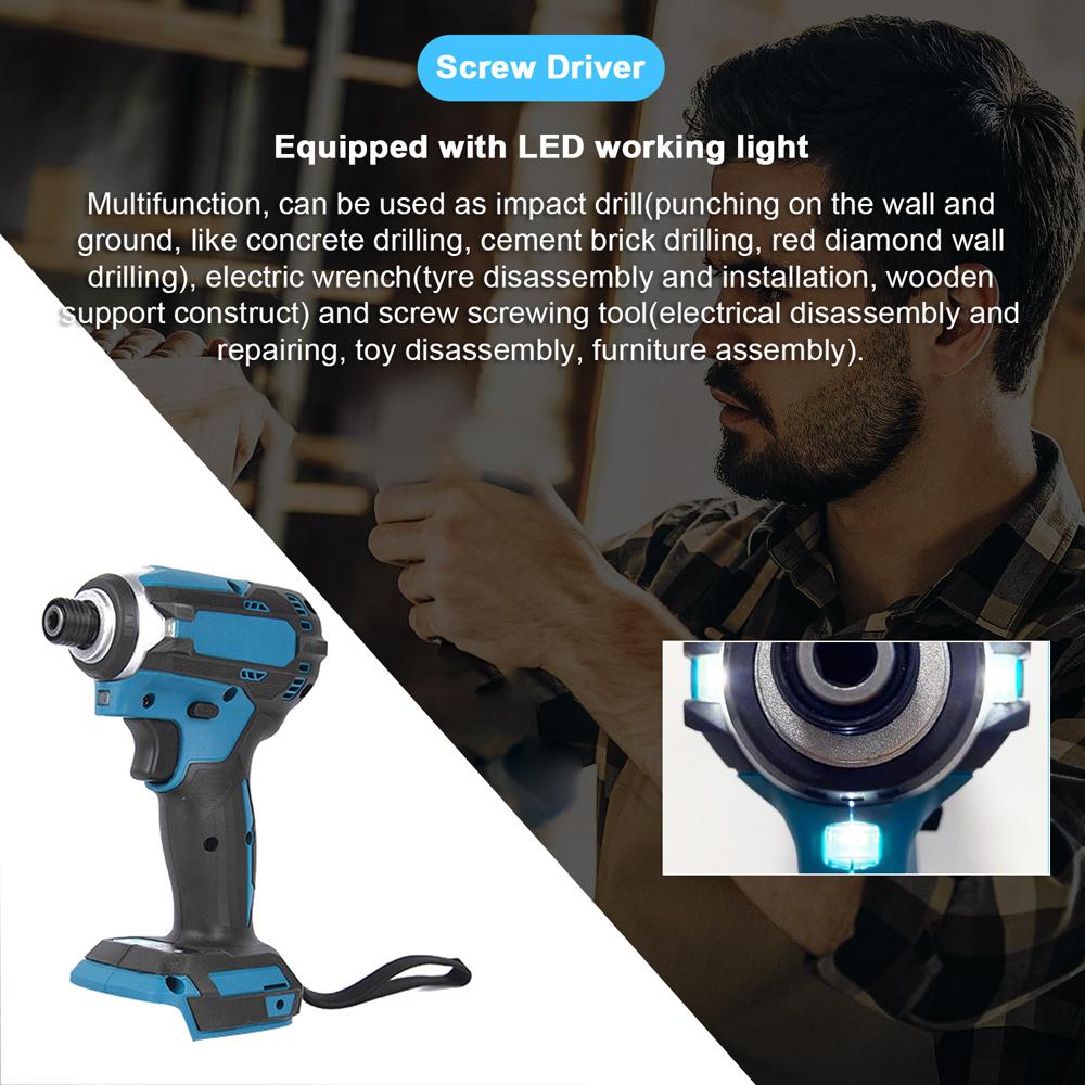 Бытовая многофункциональная отвертка, ударная дрель 18 В, бесступенчатая скорость, переключаемые способы вращения
