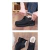 Men's Genuine Sheepskin Winter Boots Beijing Style, Slip-Resistant Wide Width Available, Plush Lined Warm Slippers for Elderly Men