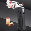 Toy Alloy Foldable Toy Gun Left Wheel Metal Model Gun Switch-Gun Folding Simulation Toy Soft Bullet Gun With Plastic Bullets