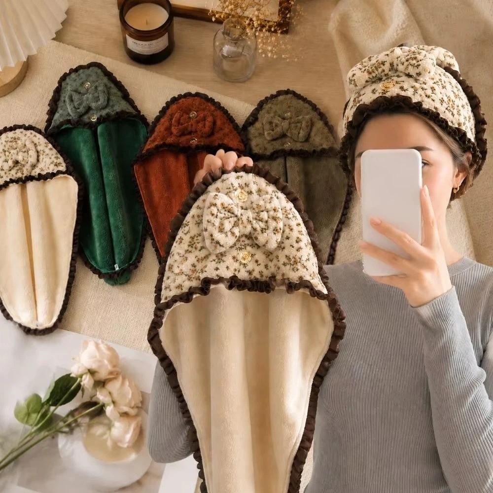 Coral Fleece Shower Cap Quick-drying Towel Cap Hair Drying Cap Hair Towel Wrap Washing Hair
