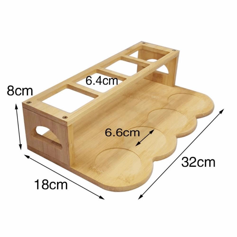 Round Square Kitchen Storage Shelf Bamboo Oil Bottle Rack Seasoning Can Storage Rack Resturant