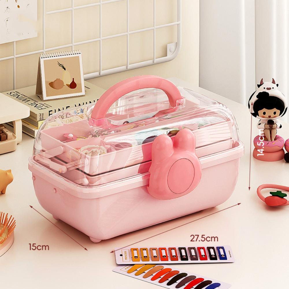 3-Layers Jewellery Box Waterproof Hair Accessories Organizer Portable Hairpin Storage Box