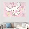 Тканое полотно с розовой тематикой Cinnamoroll, один принт, милое декоративное настенное панно, для дома, спальни, гостиной, декор в тематике Sanrio, для использования в помещении