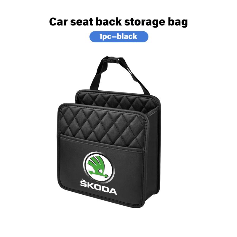 AAABR1 For Skoda Multifunction Car Backseat Storage Bag Tissue Water Cup Holder Auto Organizer Accessories Octavia A5 A7 RS Fabia