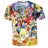 Potdemiel Принцесса Мальчик Девочка Футболки Микки Маус Женские Футболки 3D Печать Мультфильм Короткий Рукав MINISO Мужские Футболки Новая Одежда
