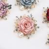 Женская брошь 3D Rose Leaf Искусственный жемчуг Стразы Лацкан Воротник Булавка Сумка Шарф Шляпа Украшение Брошь Выпускной Вечеринка Ювелирные изделия