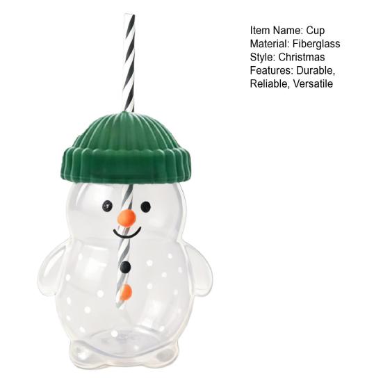 Рождественский стеклянный стакан Снеговик Пингвин Олень Питьевая чашка Стакан для сока и молока Многоразовая праздничная бутылка для воды для детей