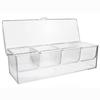 Seasoning Storage Box Removable 4/5 Clear Crystal Acrylic Kitchen Chilled Container Salt Sugar Server with Spoon Lid