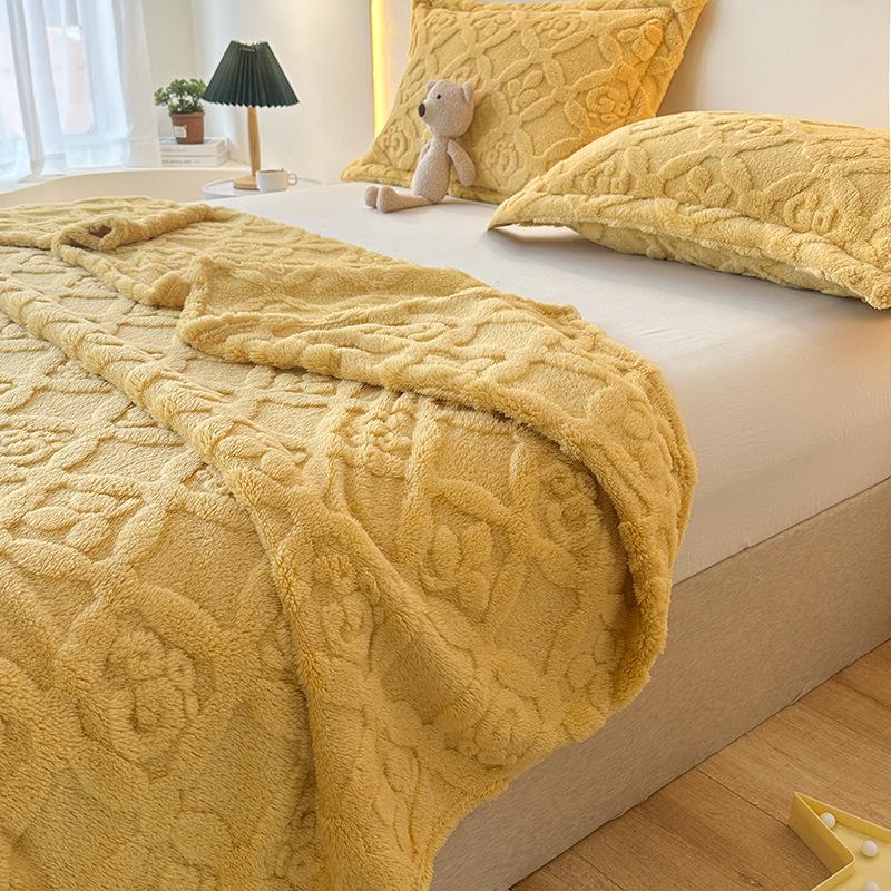 2025Новый Теплый Тафтовый Мягкий Утолщенный Коралловый Флис Одеяло Плед