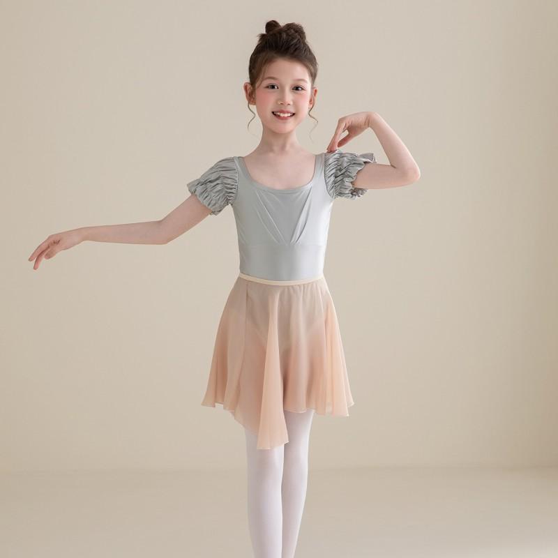 Girls Ballet Leotard With Skirt Gymnastics Dancewear Stage Performance