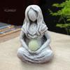 Moon Goddess Statue Resin Moon Goddess Sculpture Mini Tabletop Goddess Statue for Home Office Decor Mother's Day Gift