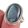 Натуральный лабрадорит драгоценный камень 925 проба серебро ювелирное кольцо р.7.5 G5M20