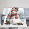 Christmas Snowman Plush Blanket Girls Boys Flannel Throw Blanket For Living Room Super Warm Custom DIY Quality Bedspread Gift