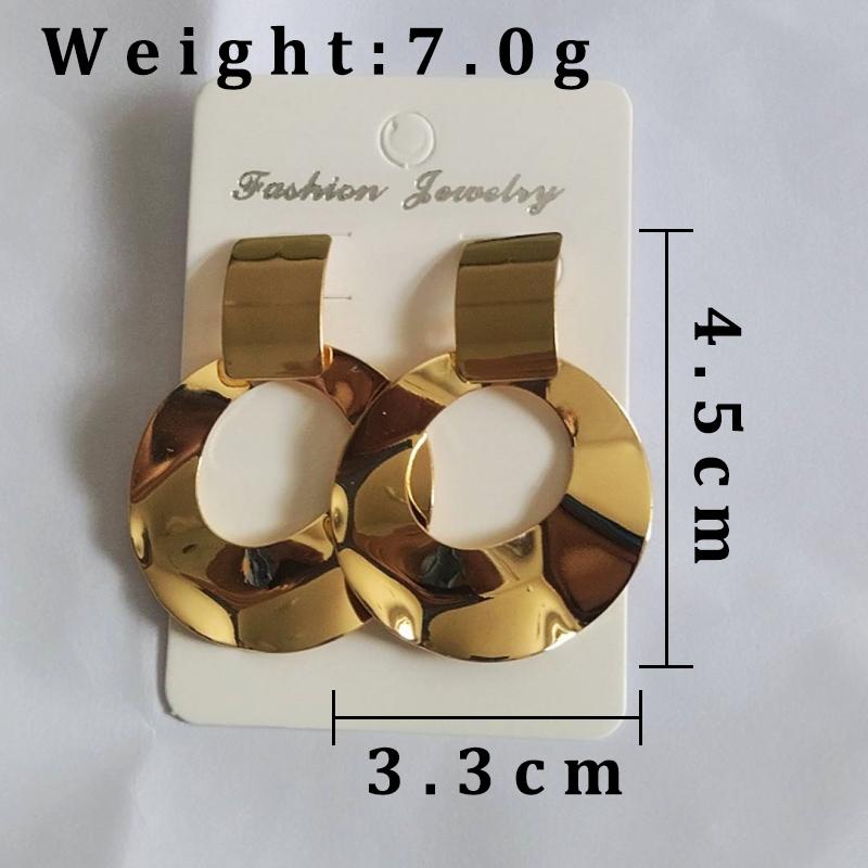 Металлические массивные серьги в стиле ретро для женщин, модные европейские длинные серьги с круглыми звездами и квадратами неправильной геометрии, длинные серьги, ювелирные изделия