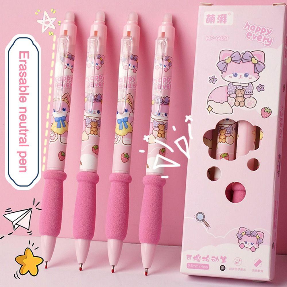 4Pcs/lot Writing Stationery Panda Gel Pen 0.5mm Exam Professional Pens Press Erasable Pen School