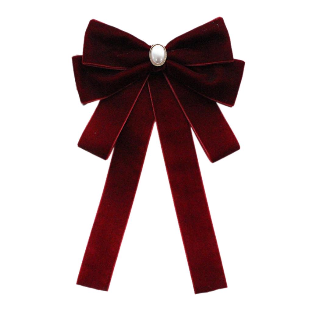 Элегантная женская бархатная брошь-галстук-бабочка, предварительно завязанная, с украшениями из стразов и жемчуга для формального мероприятия