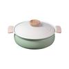 HB-6973 Настольная кастрюля, 24 см, подходит для индукционных плит, эмалированное покрытие, керамическое покрытие, на 3-4 порции, зеленая, Natural Cook Pure