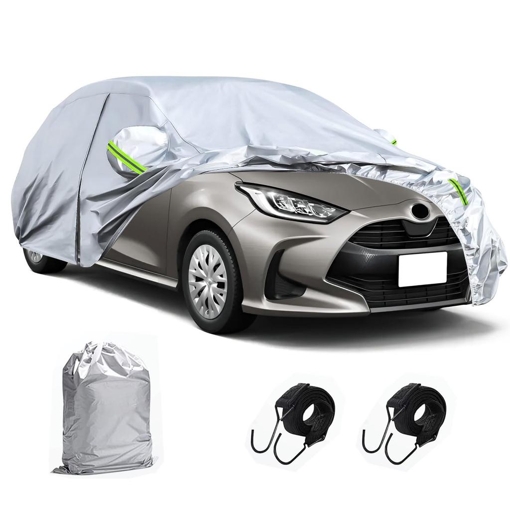 SYAYOUHIN Car Cover for Compact Thick Oxford UV and Yellow Dust High Quality Guarantee Cars, Waterproof, Fleece-Lined, Cloth, Windproof, Rain, Snow,