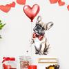 Акварельный пес на День святого Валентина с шарами Наклейка на стену Самоклеящаяся Съемная для Спальни Гостиной Прихожей Домашний Декор