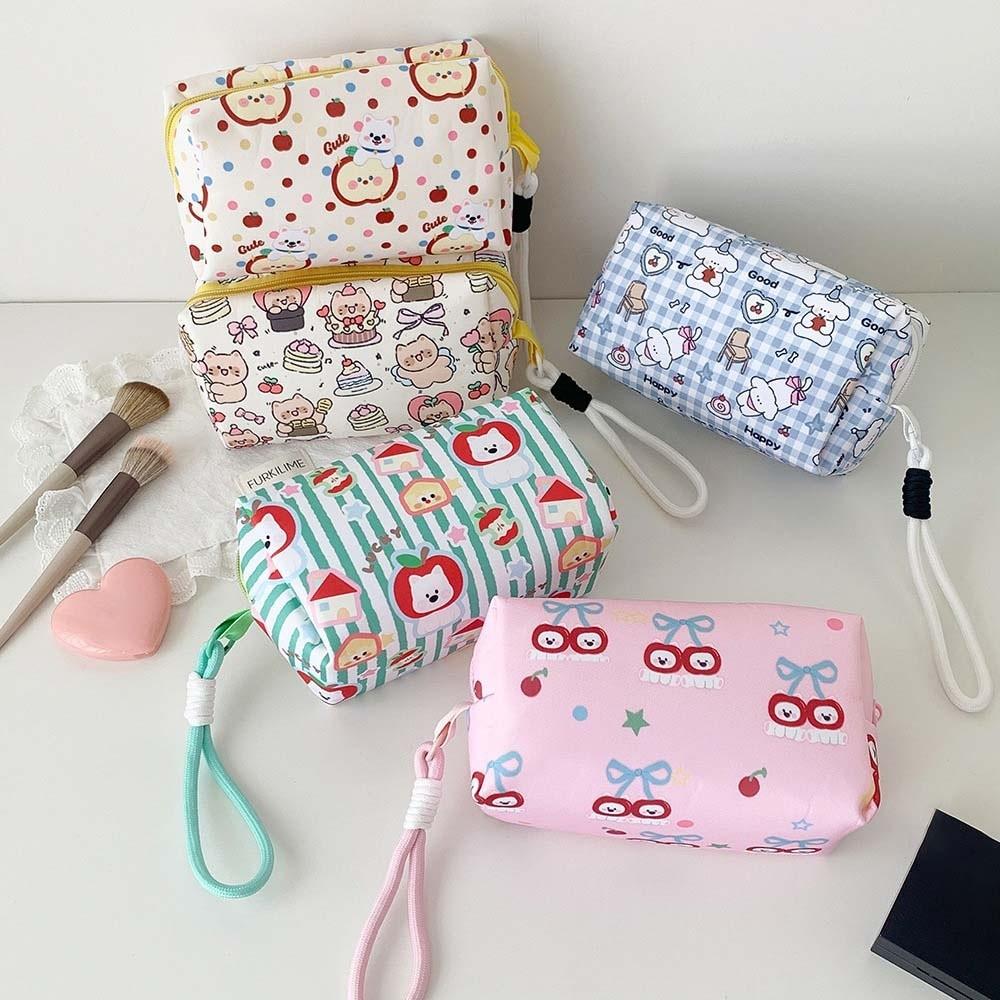 Pen Bag Cloth Cartoon Stationery Bag Puppy Cat Bear Print Pencil Pouch Office