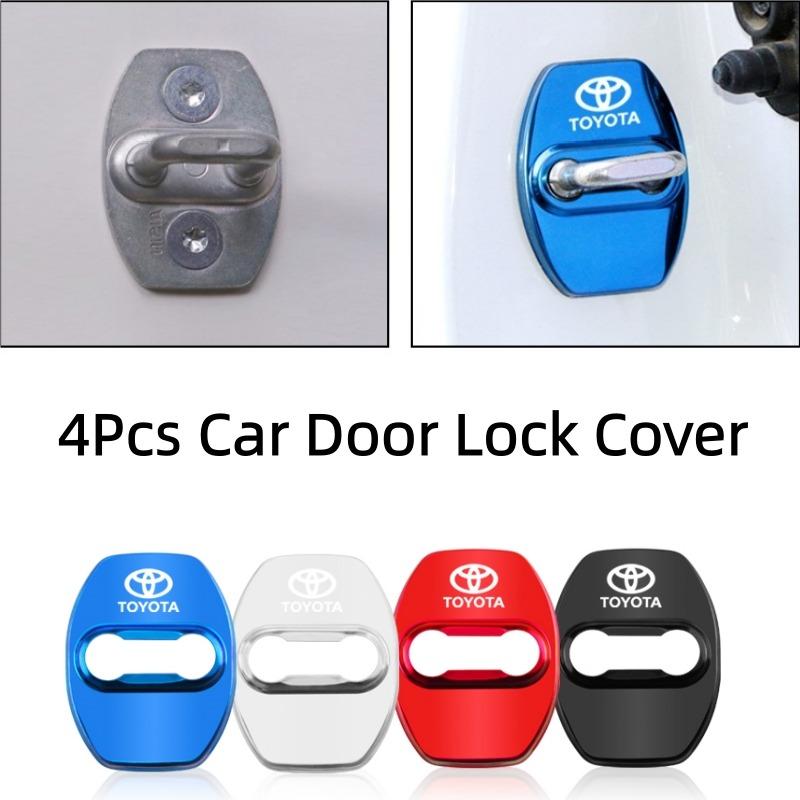 MSH3 4Pcs Car Door Lock Cover Anti Scratch Protective Buckle Caps for Toyota Yaris Hilux Prius Auris Corolla Camry RAV4 Accessories
