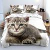 3D Digital Printed Bedding Set Pet Cat Series Duvet Cover and Pillow Case 2/3 Pieces of Microfiber Fabric for Home Decoration