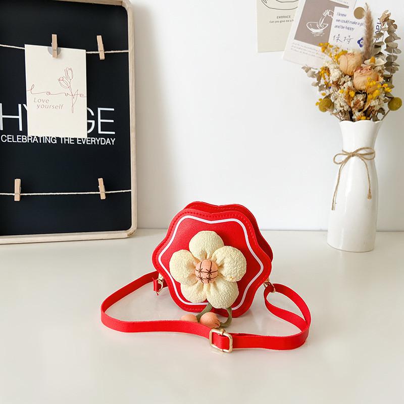 Adorable Mini Flower Pu Crossbody Bag For Kids Stylish Daily Accessory For Girls