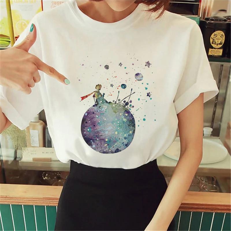 T Shirt Anime Women's T-shirt Short Sleeve The Little Prince Tee Women Harajuku Tshirt Girl Clothing