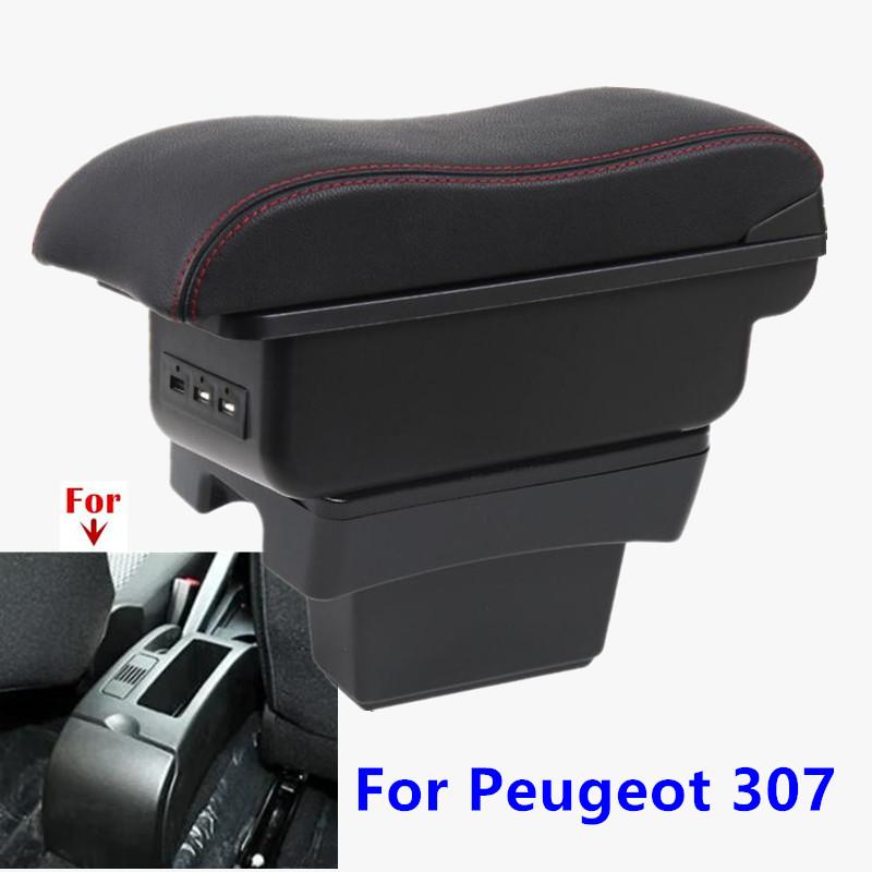 Для Peugeot 307 Подлокотник-бокс Для Peugeot 307 CC Кабриолет 2001 2002 2003 2004 2005 2006 2007 2008 Автомобильный подлокотник с ящиком для хранения