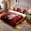 Comforter 3Pcs Cartoon Santa Claus Red Printed Coreless Multi Size Bedroom Bedding Holiday Decoration Machine Washable