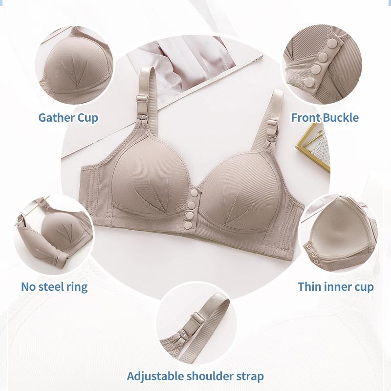 Front Closure Bra Push Up Bra for Women Comfortable Wireless Bralette Solid Color Brassiere Sexy Lingerie 36-46