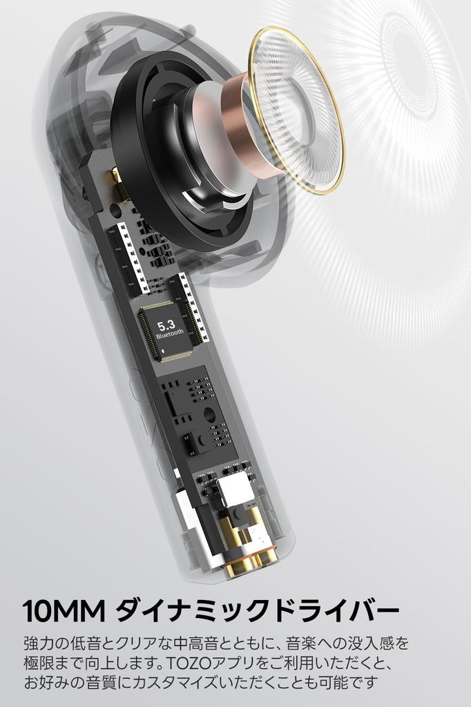 TOZO E2 Настоящие беспроводные Bluetooth-наушники Независимые левый и правый Стабильный Низкий Глубокий Сбалансированный Звук Чистое Шумоподавление Чистое Сенсорное Управление Зарядный Кейс Идеально для
