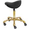 Косметологический стул-седло на колесах до 150 кг YORK черный и золотой