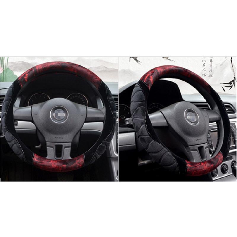 Новая универсальная короткая плюшевая оплетка на руль, флокированная, для автомобильной ручки, теплая и нескользящая