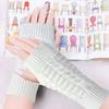 Winter Women Gloves Hand Arm Crochet Cable Knitted Gloves Mittens Warm Fingerless Wrist Women Gloves