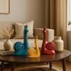 Modern Lucky Snail Family Ceramic Statues for Home Decor (Pack of 3, Multi-Coloured)