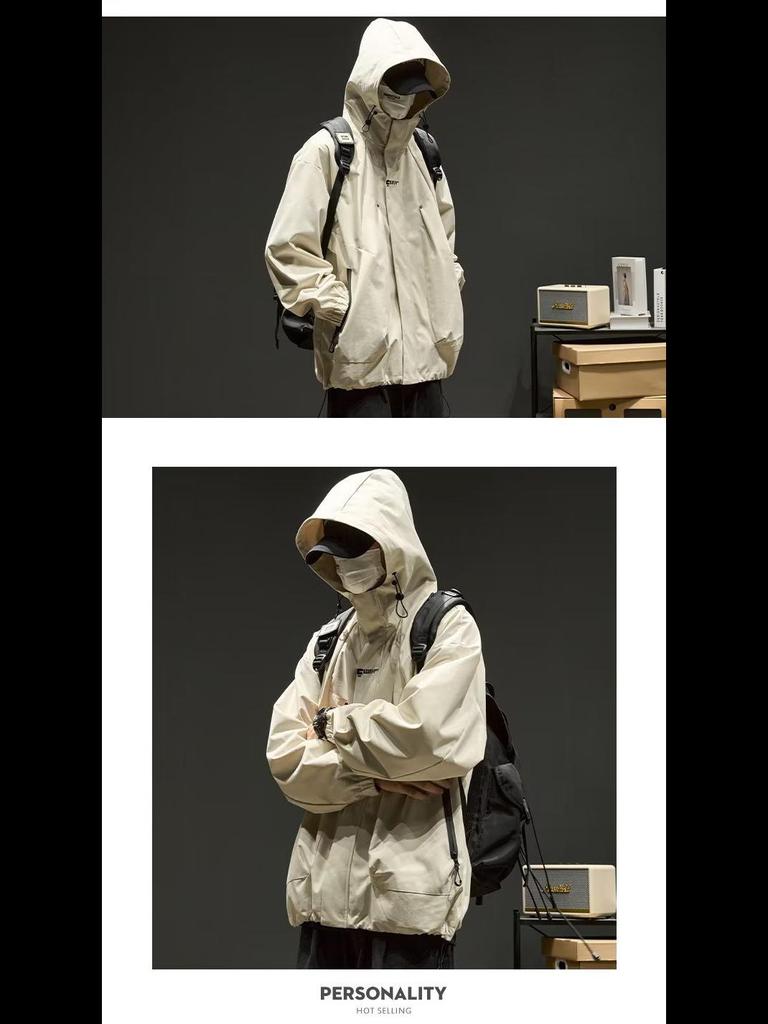 Мужская свободная куртка для альпинизма с капюшоном: Японская мода, американская повседневная мода, весна/осень