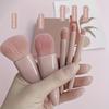 5Pcs Makeup Brush Set Mirror Case Portable Box with Mirror Multi-function Loose Brush Blush Brush Beauty Tool Travel Makeup Brush Set