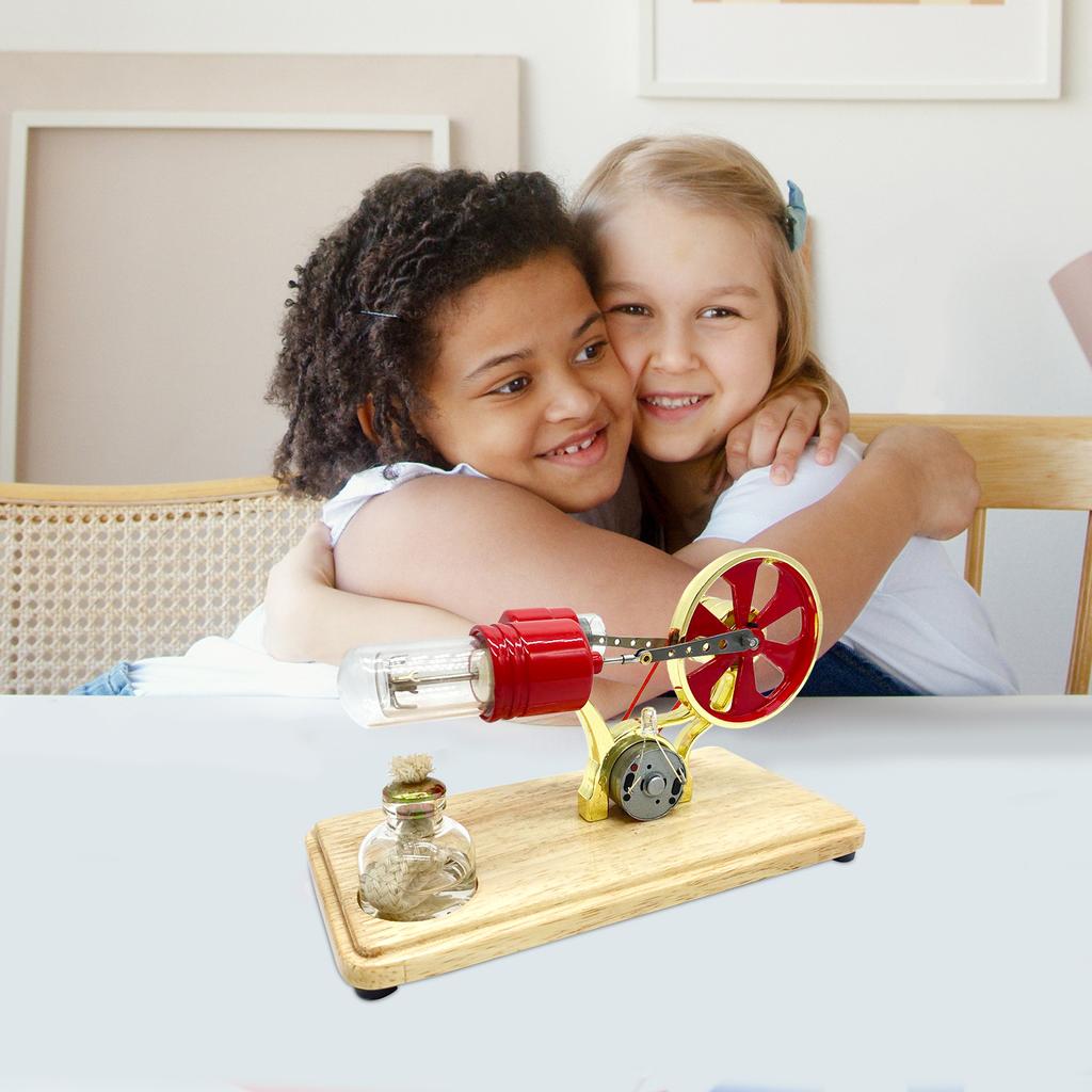 Комплект двигателя Стирлинга Электрический генератор Модель двигателя горячего воздуха Модель физического генератора со светодиодом