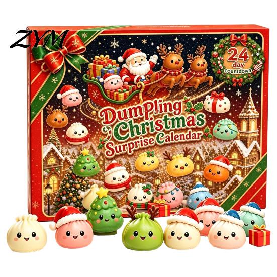 Christmas Gift for Adults 2026 Squeeze Toy Advent Calendar, 24-Day Dumpling Bun Fidget Cute Toys Countdown Box, Soft TPR Stress Relief Sensory