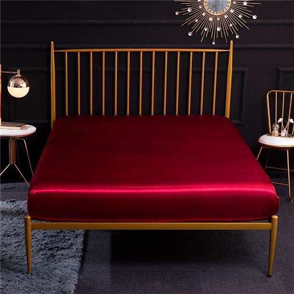 2026Сатиновая шелковая простыня на резинке однотонная простыня эластичная лента наматрасник простыни покрывало для кровати размер квин кинг