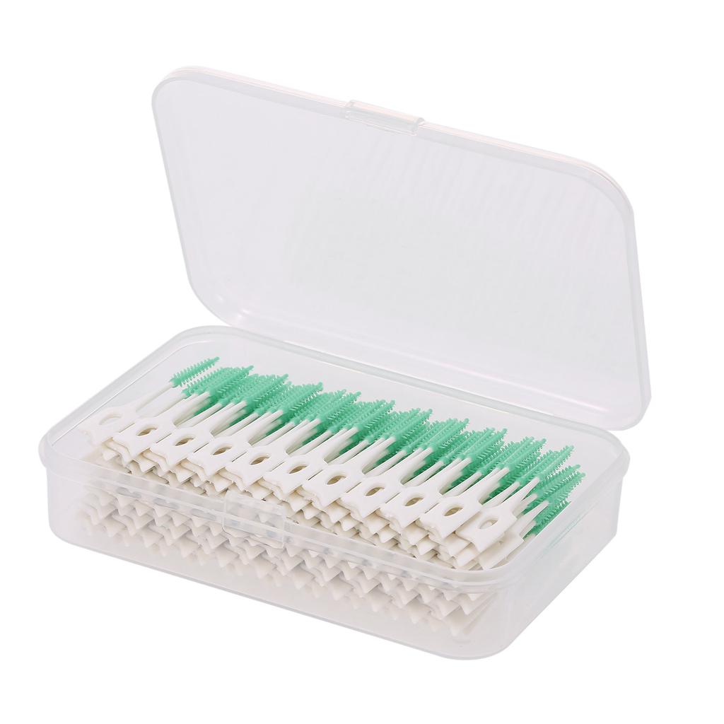 160pcs Double-ended Toothpick Soft Silicone Tooth Picks Dental Floss Interdental Brush Teeth Stick Dental Hygiene Tools