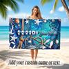 Fish Ocean Theme Beach Towel Personalized Custom Name & Text Soft Quick Dry Beach Towel for Swimming Travel