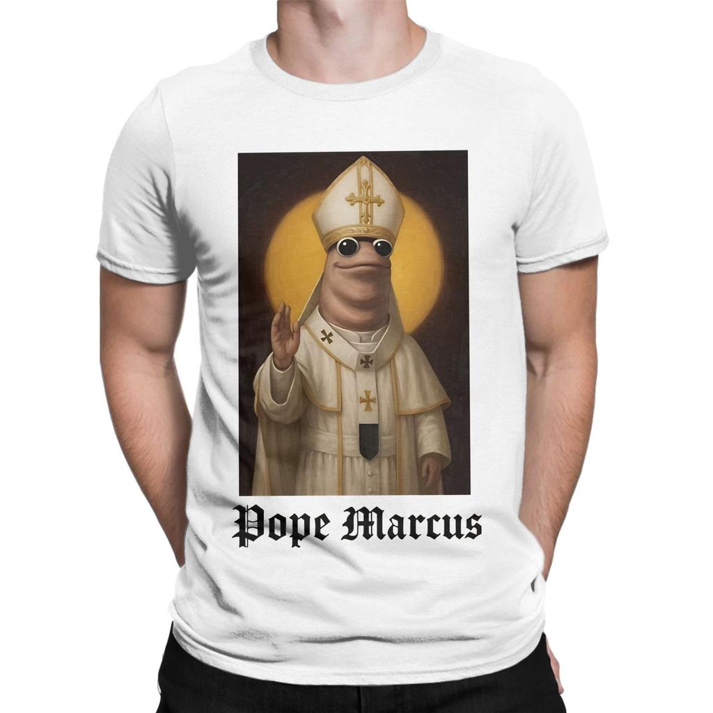 Pope Marcus Marcus The Worm T-Shirt  Hippie T Shirts Short-Sleeved Vintage Tops Beach Pure Cotton O-Neck Plus Size Top Tees