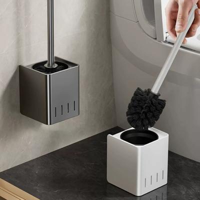 Держатель для туалетной щетки для ванной комнаты, чистящие средства, космический алюминиевый настенный держатель без дрели, вертикальная щетка для унитаза, аксессуары для ванной комнаты