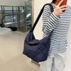 Autumn And Winter Rhombus Cotton Bag Tote Bag Women'S Casual College Student Commuter Bag Shoulder Bag Soft Down Messenger Bag