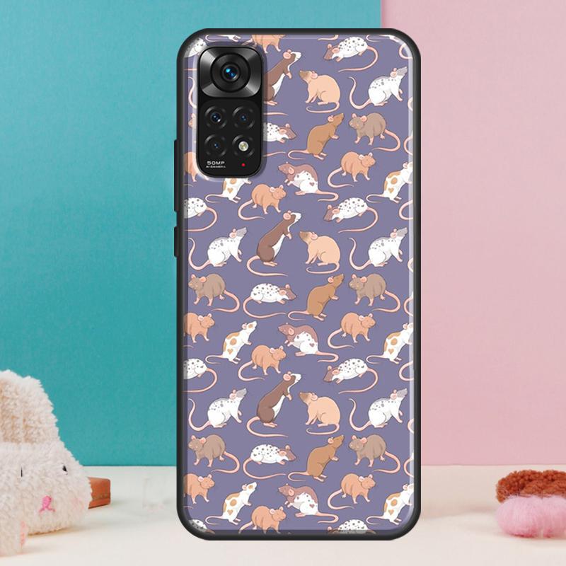 Mouse Rat Case For Xiaomi Redmi Note 13 12 Pro 14 11 9 10 9S 10S 11S 12S Redmi 14C 13C 10C 12C Cover